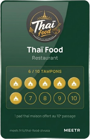 Carte fidélité Meetr Thaï Food — 6 / 10 tampons
